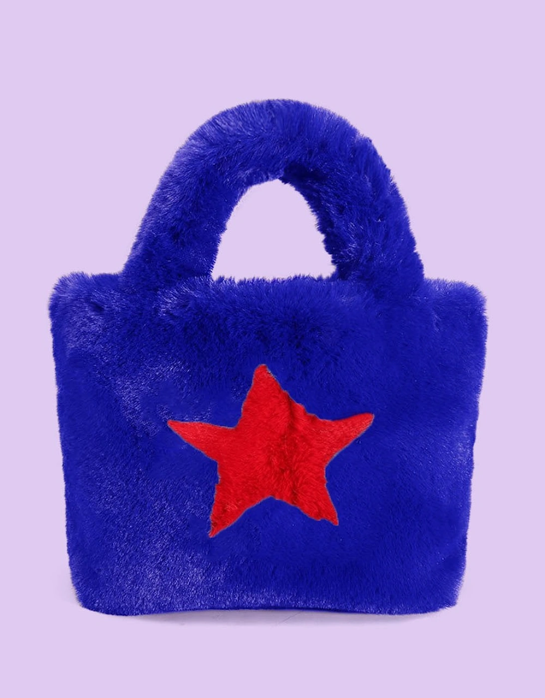 Faux Fur Tote Bag with Star Design, 2 of 1