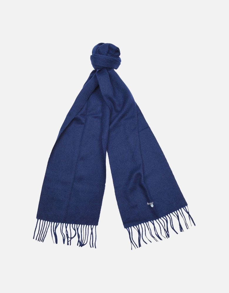 Plain Lambswool Scarf NY11 Navy