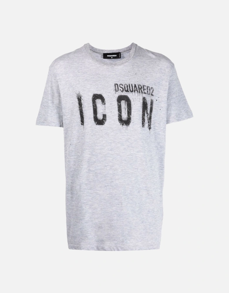 Icon Spray Cotton T-shirt Grey