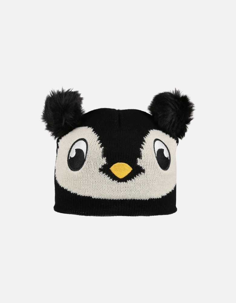 Childrens/Kids Animally III Knitted Penguin Beanie