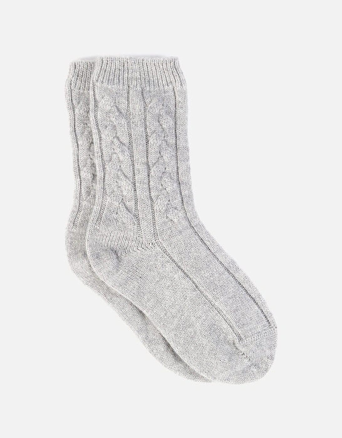Cashmere Cable Knit Socks - Grey, 2 of 1