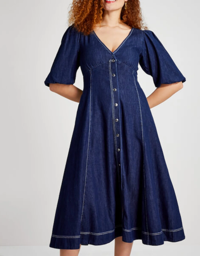 New York Women's Denim Button-Front Dress - Denim