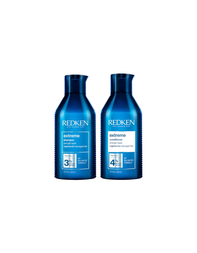 Extreme Shampoo and Conditioner Strength Repair Protein Bundle for Damaged Hair 2 x 300ml - Redken