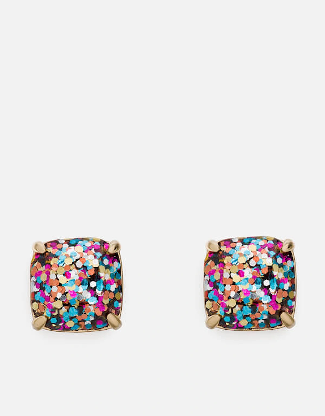 New York Women's Small Square Stud Earrings - Multi Glitter, 2 of 1