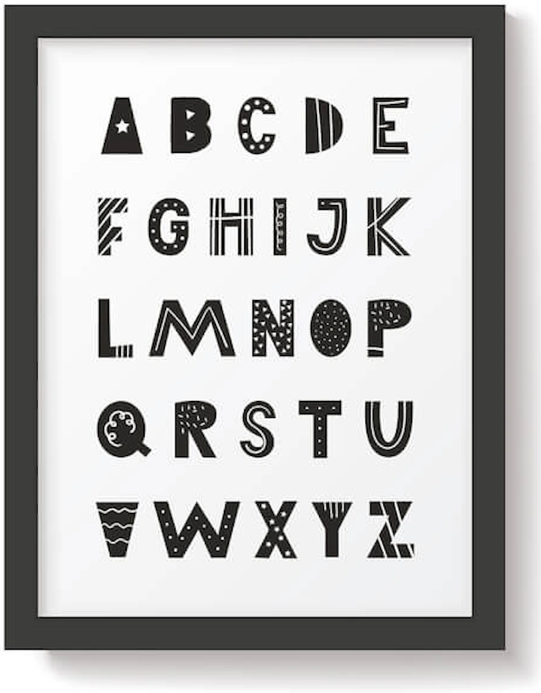 Snüz Alphabet Nursery Print - Monochrome, 2 of 1