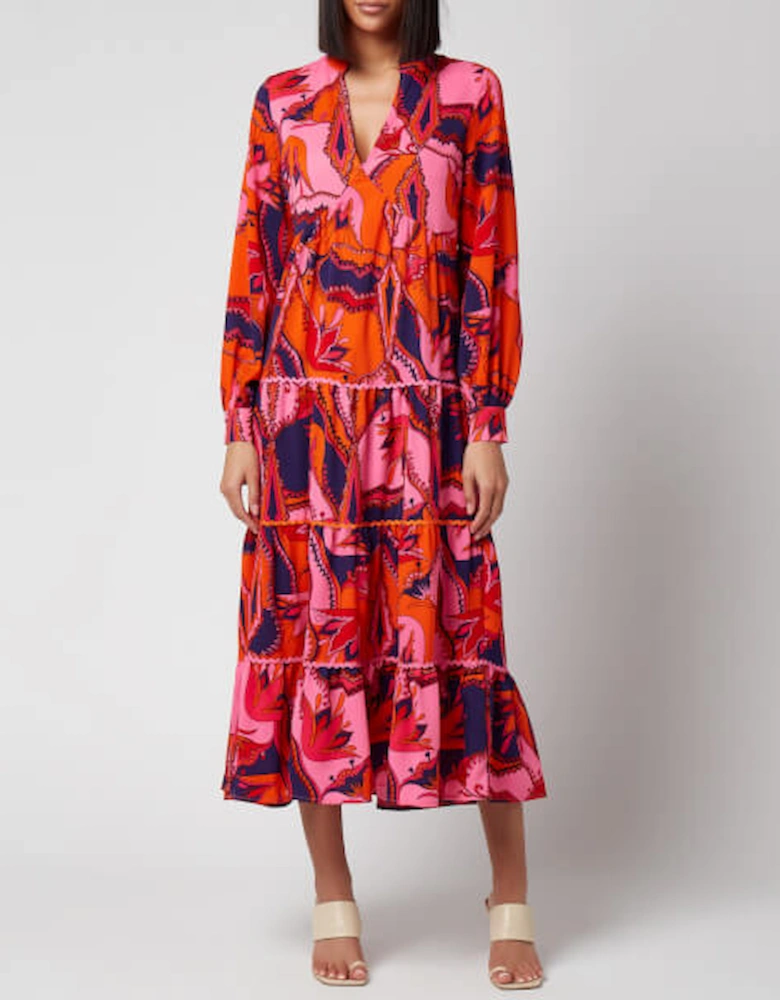 Women's Mix Print Tiered Dress - Rosemary