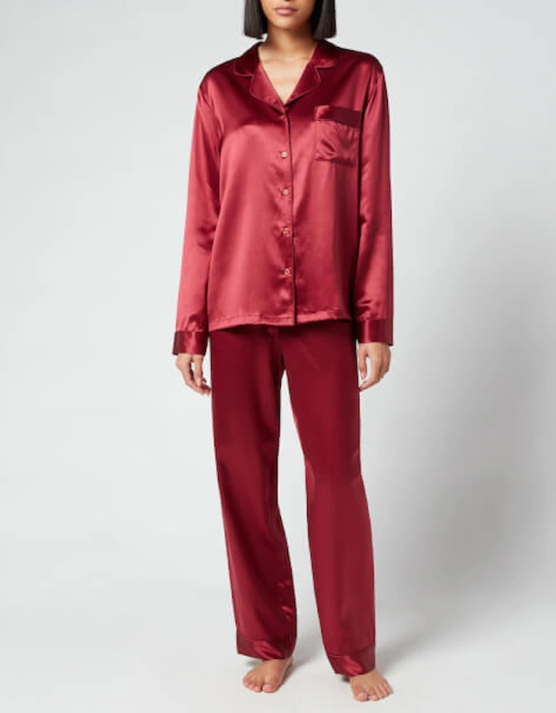 Silk Pyjamas - Claret Rose - L