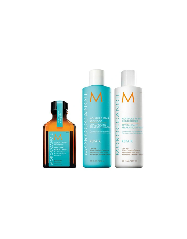 Moroccanoil Moisture Repair Shampoo, Conditioner and Treatment Trio - Moroccanoil