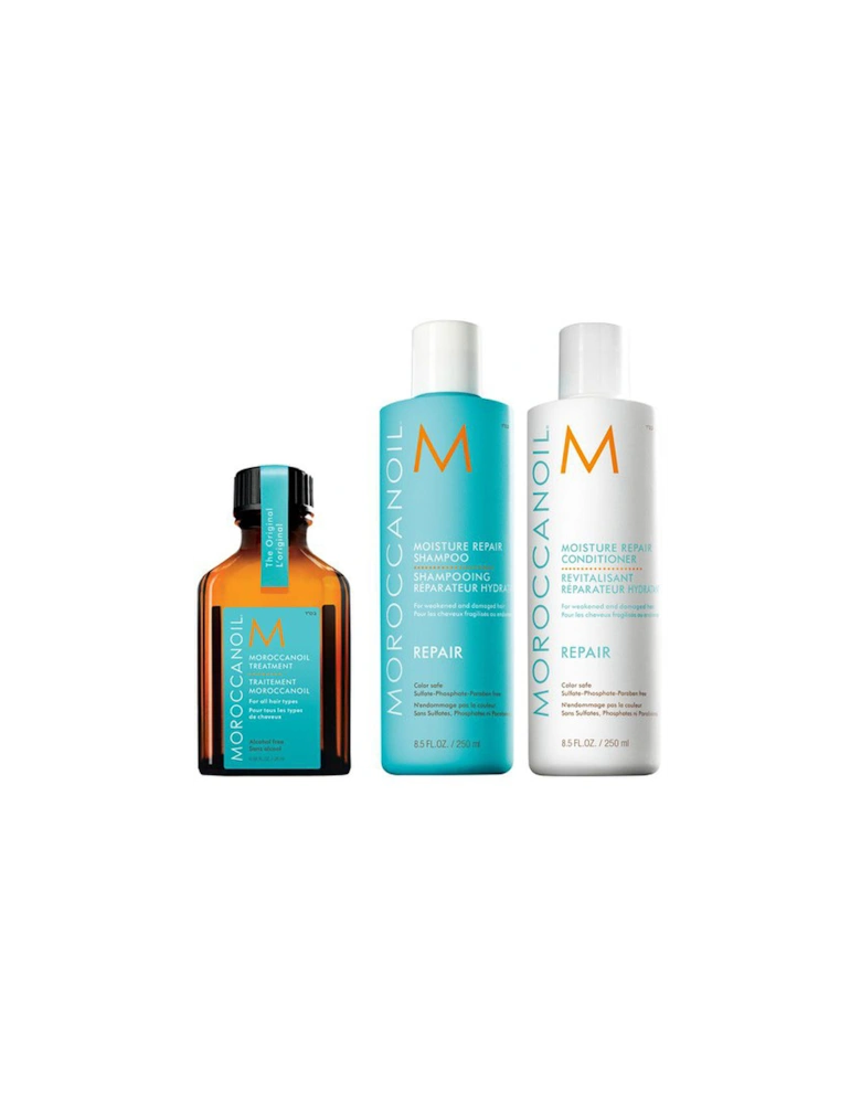 Moroccanoil Moisture Repair Shampoo, Conditioner and Treatment Trio - Moroccanoil - Moroccanoil Moisture Repair Shampoo, Conditioner and Treatment Trio - Sinead - Moroccanoil Moisture Repair Gift Set (3 products) - Cazza