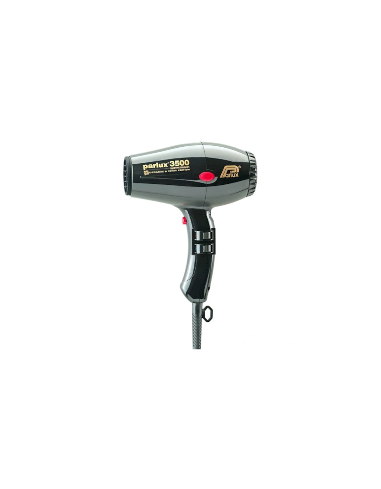 3500 Super Compact Ionic Hair Dryer - Black - Parlux