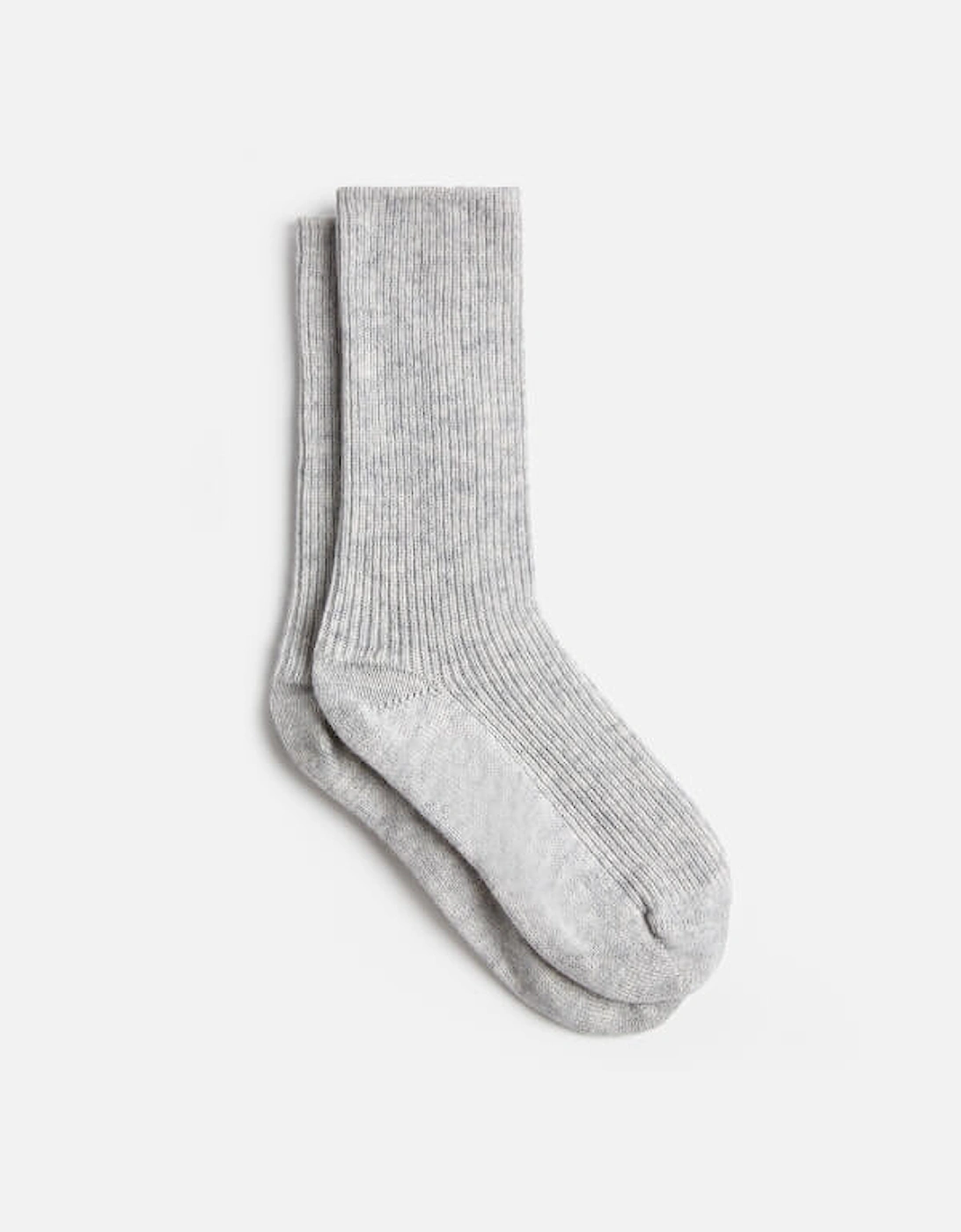 Home Cashmere Ribbed Knit Socks - Silver, 2 of 1