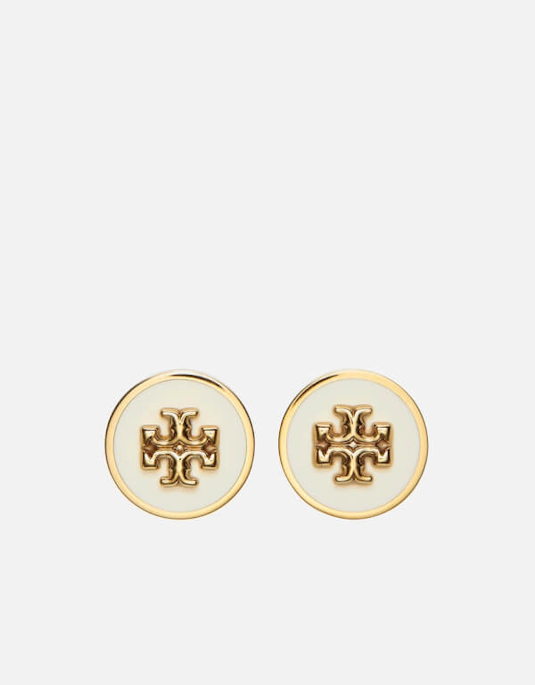 Women's Kira Enamel Circle-Stud Earring - Tory Gold/New Ivory