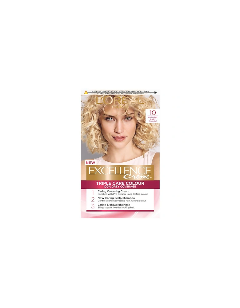 Paris Excellence Crème Permanent Hair Dye - 10 Natural Baby Blonde