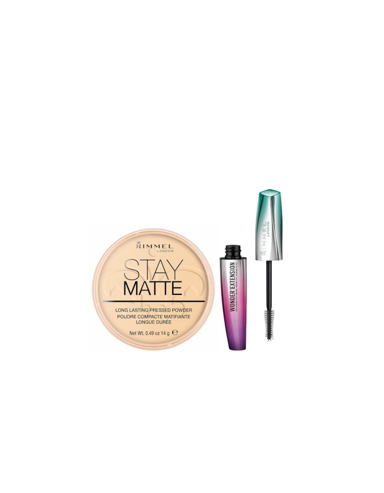 Stay Matte Pressed Powder and Wonder Extension Mascara Bundle