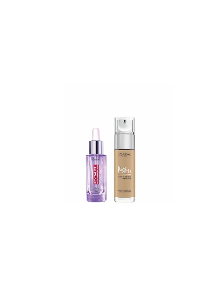 L’Oreal Paris Hyaluronic Acid Filler Serum and True Match Hyaluronic Acid Foundation Duo - 3W Golden Beige