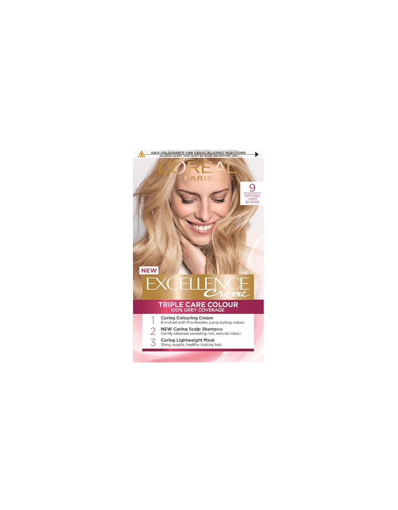 Paris Excellence Crème Permanent Hair Dye - 9 Natural Light Blonde