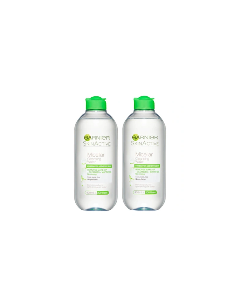 Micellar Water Facial Cleanser Combination Skin 400ml Duo Pack - Garnier