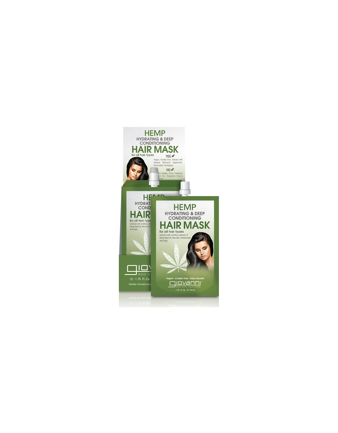 Hemp Hydrating and Deep Conditioning Hair Mask (Pack of 12) - Giovanni, 2 of 1
