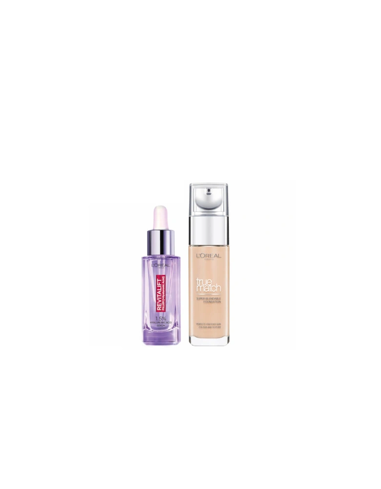 L’Oreal Paris Hyaluronic Acid Filler Serum and True Match Hyaluronic Acid Foundation Duo - 7W Golden Amber