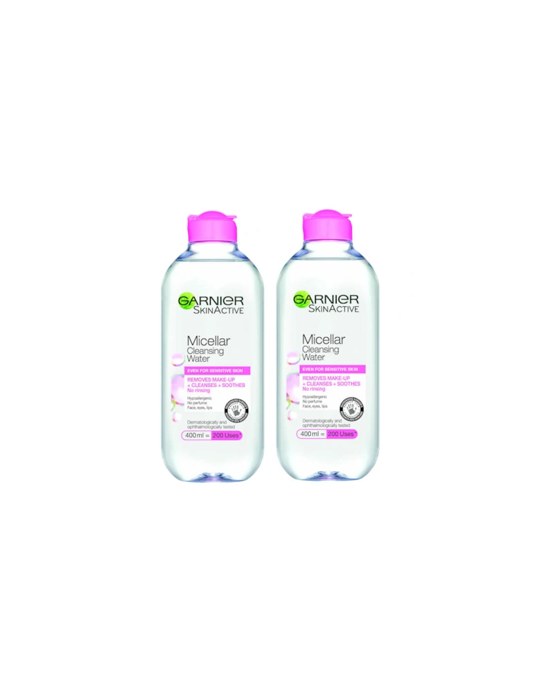 Micellar Water Facial Cleanser Sensitive Skin 400ml Duo Pack - Garnier