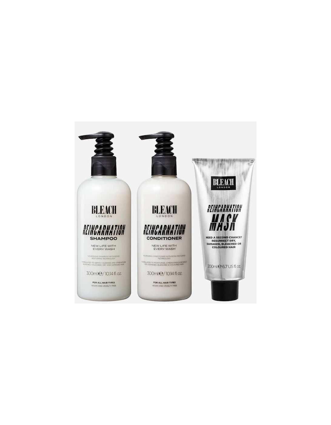 Bleach Reincarnation Shampoo and Conditioner 300ml Bundle with 200ml Reincarnation Mask, 2 of 1