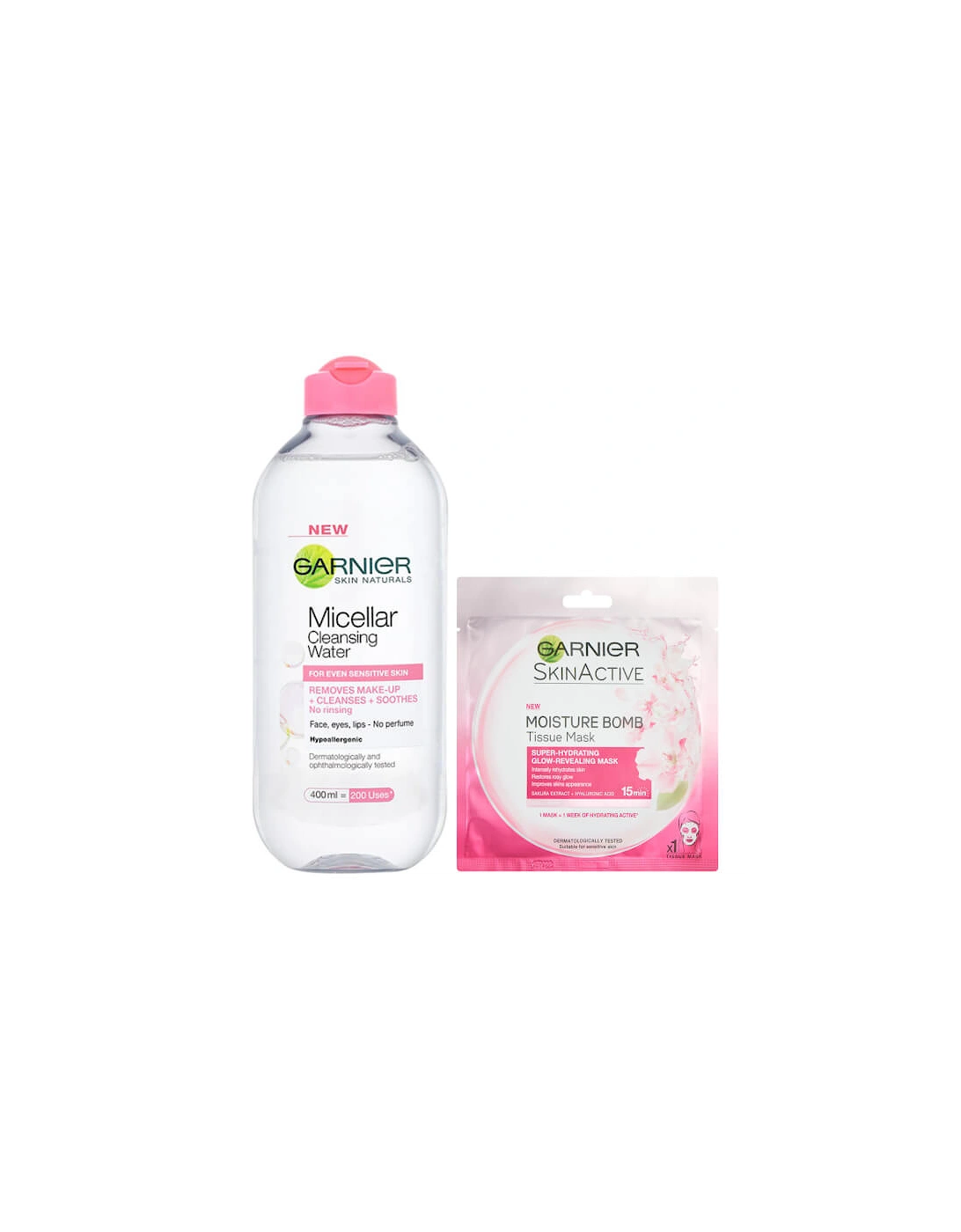 Micellar Water Sensitive Skin and Hydrating Moisture Bomb Face Sheet Mask Kit Exclusive (Worth £8.98), 2 of 1