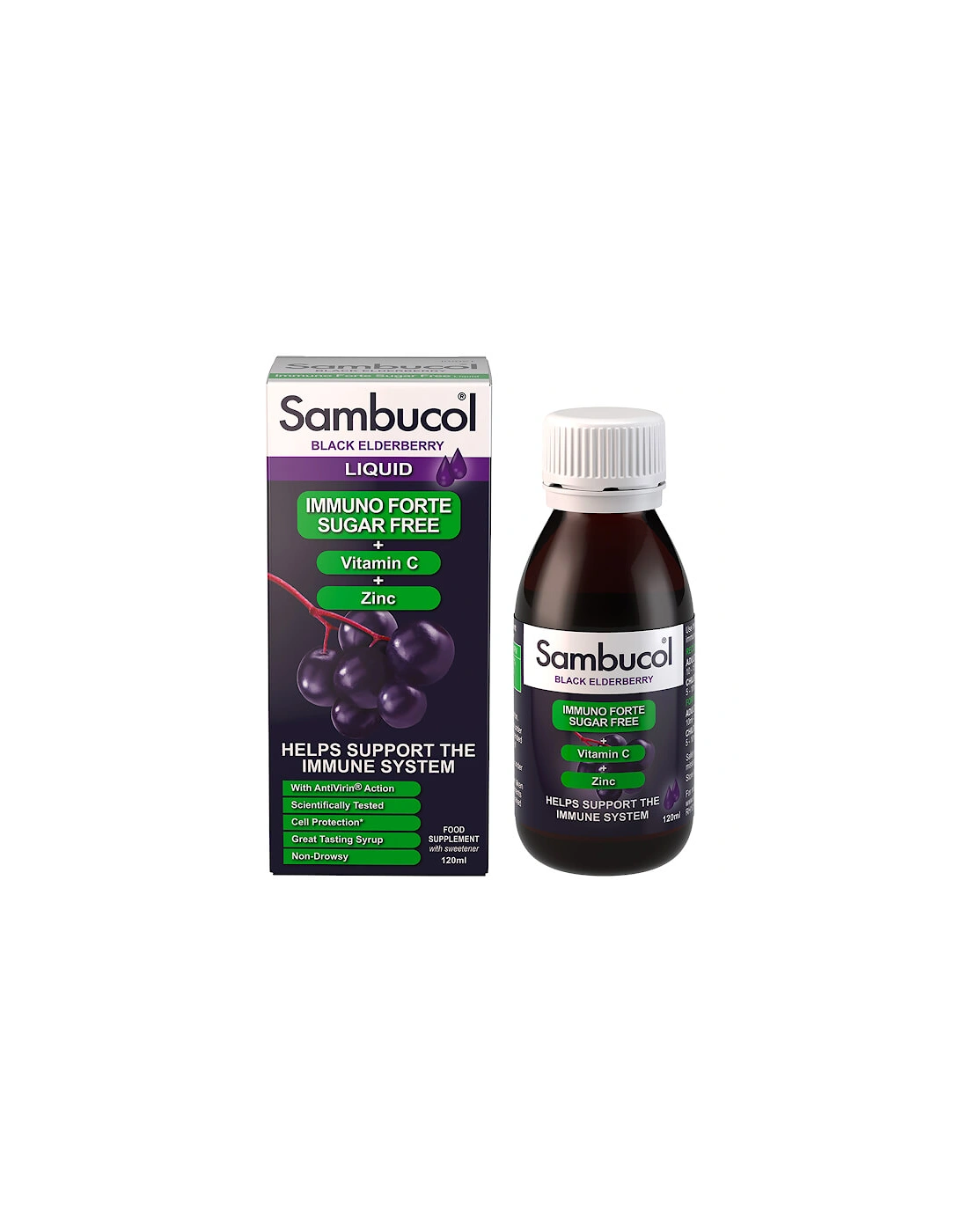Sugar Free Immuno Forte 120ml - Sambucol, 2 of 1