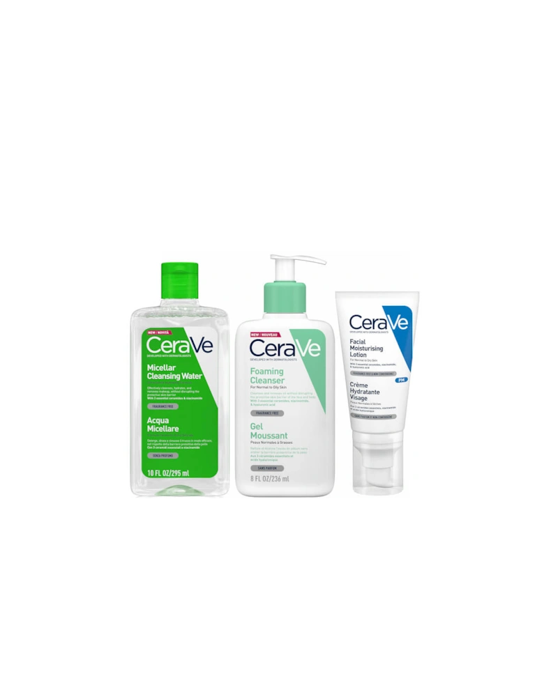 Foaming 3 Step Double Cleanse and Moisturise Bundle