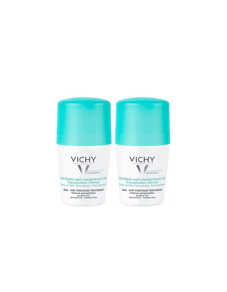 48 Hour Intensive Antiperspirant Roll-on Deodorant for Sensitive Skin Bundle 2 x 50ml - Vichy
