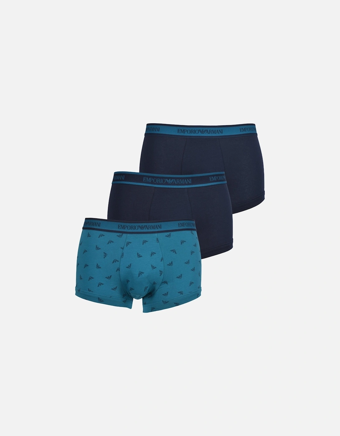 Cotton Navy/Turquoise Trunks Boxer, 4 of 3