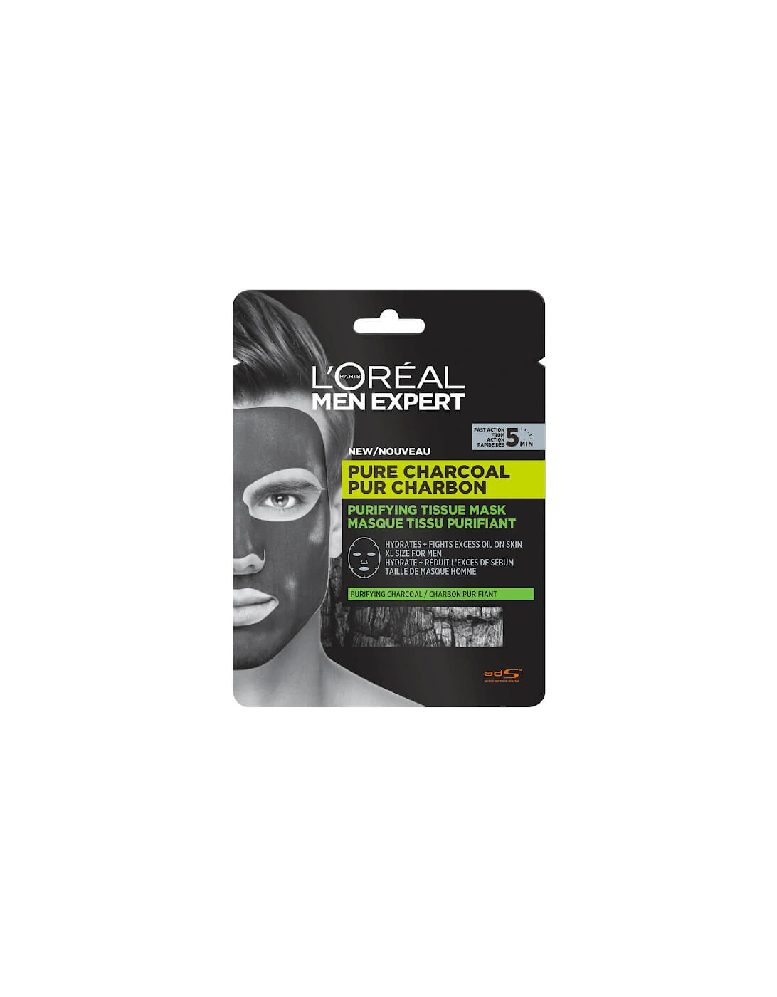 Paris Men Expert Pure Charcoal Purifying Tissue Mask 30g - Paris Men Expert, 2 of 1