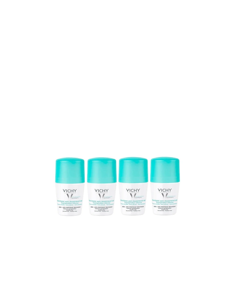 48 Hour Intensive Anti-Perspirant Roll-on Deodorant Set for Sensitive Skin 4 x 50ml - Vichy