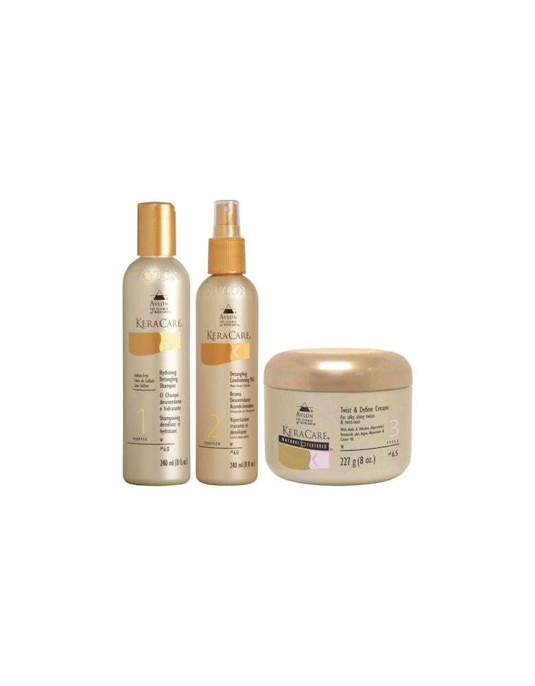 Detangling Shampoo and Conditioner Duo with Natural Textures Twist and Define Cream - KeraCare