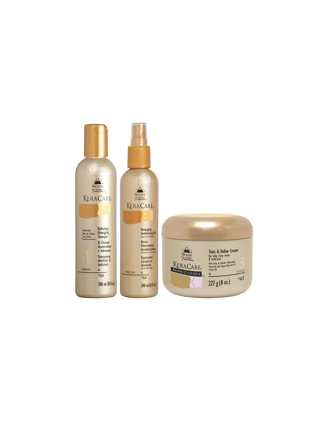 Detangling Shampoo and Conditioner Duo with Natural Textures Twist and Define Cream - KeraCare, 2 of 1
