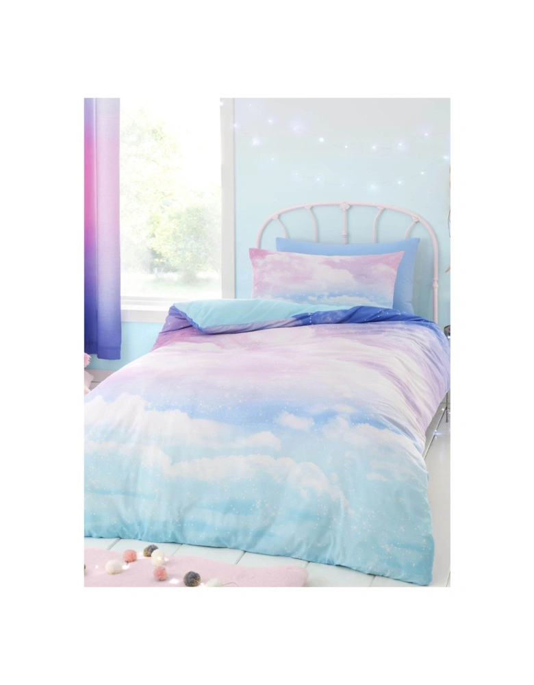 Ombre Rainbow Clouds Duvet Cover Set - Multi