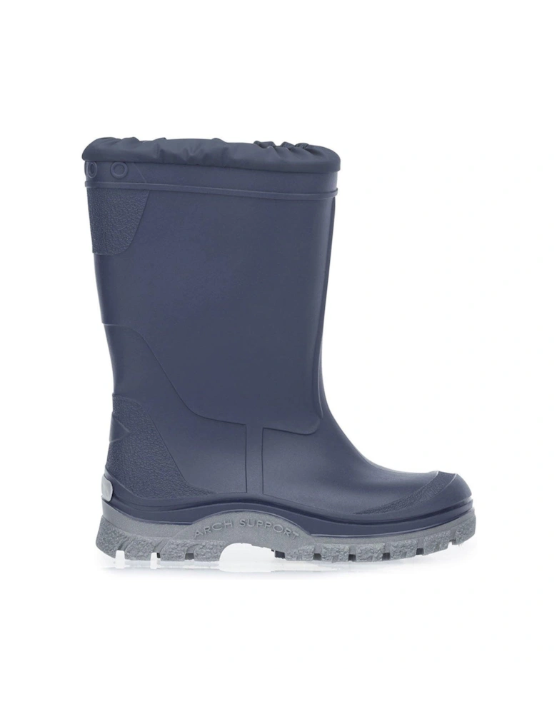 Mudbuster Boys Navy Blue Fleece Lined Warm Waterproof Wellies - Blue