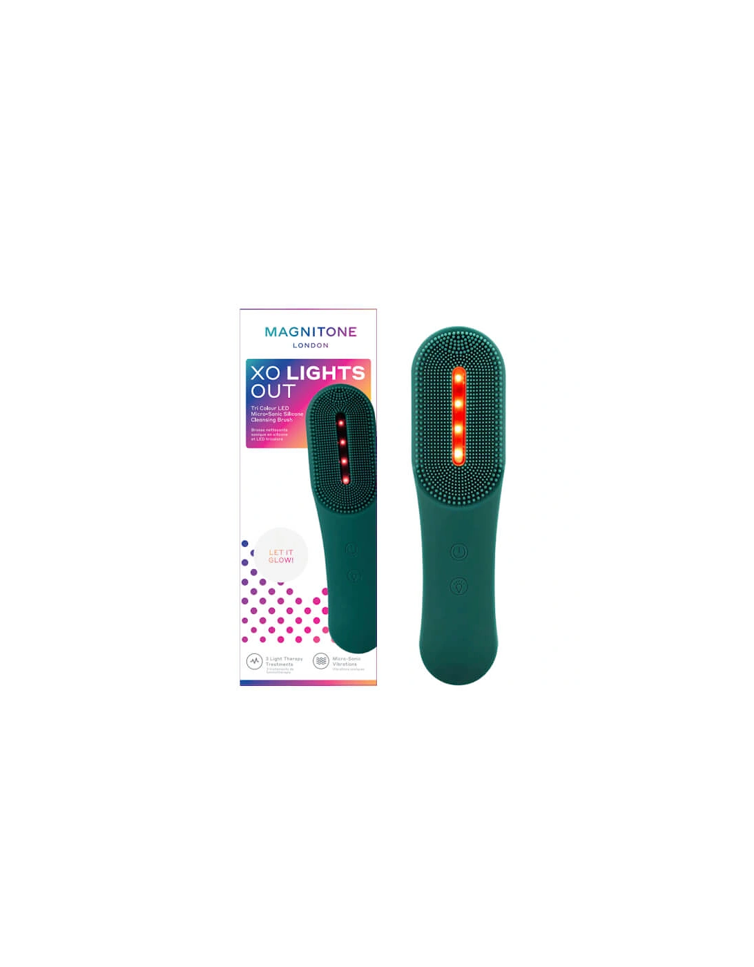 XO Lights Out Tri-Colour LED Micro-Sonic Silicone Cleansing Brush, 2 of 1