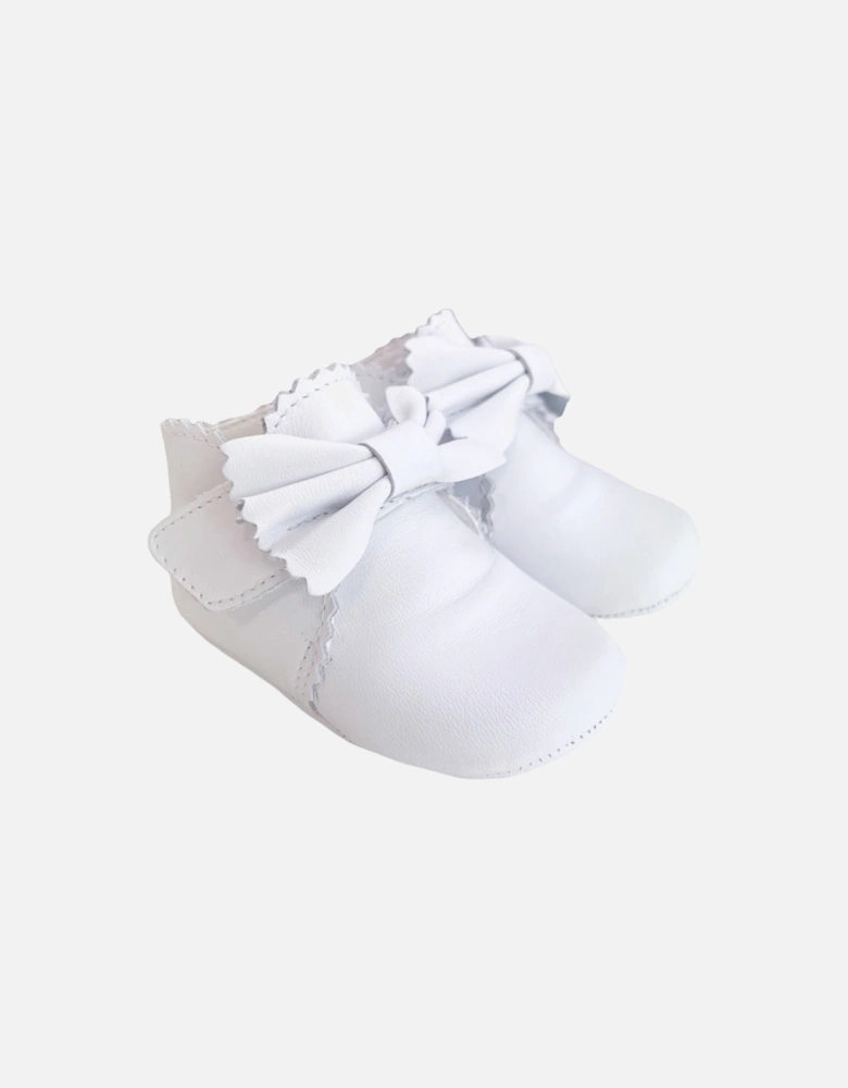 White Amelia Leather Soft Sole Booties