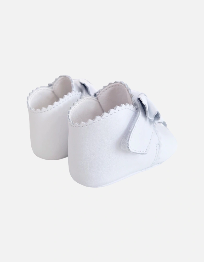 White Amelia Leather Soft Sole Booties