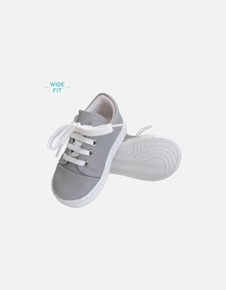 Light Grey Leather Santiago Trainers