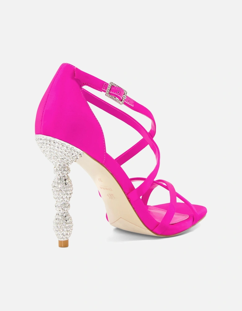 Ladies Marvelled - Satin Diamante-Heel Sandals