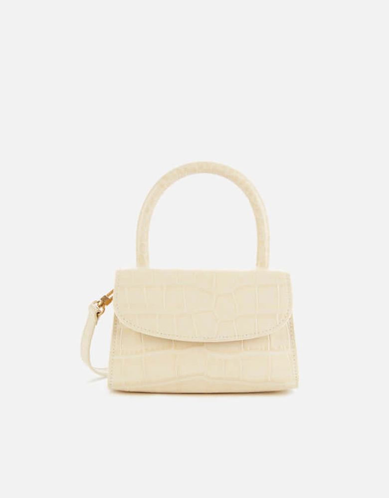 Women's Mini Croco Top Handle Bag - Cream