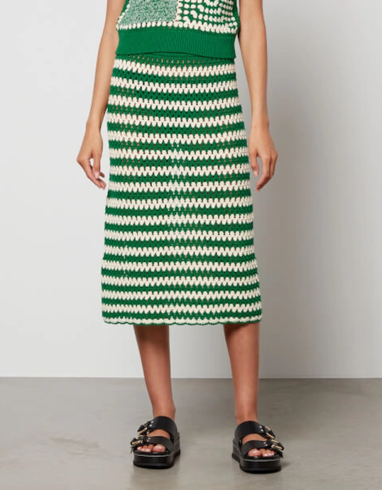 Women's Ciel Knitted Skirt - Cream/Green