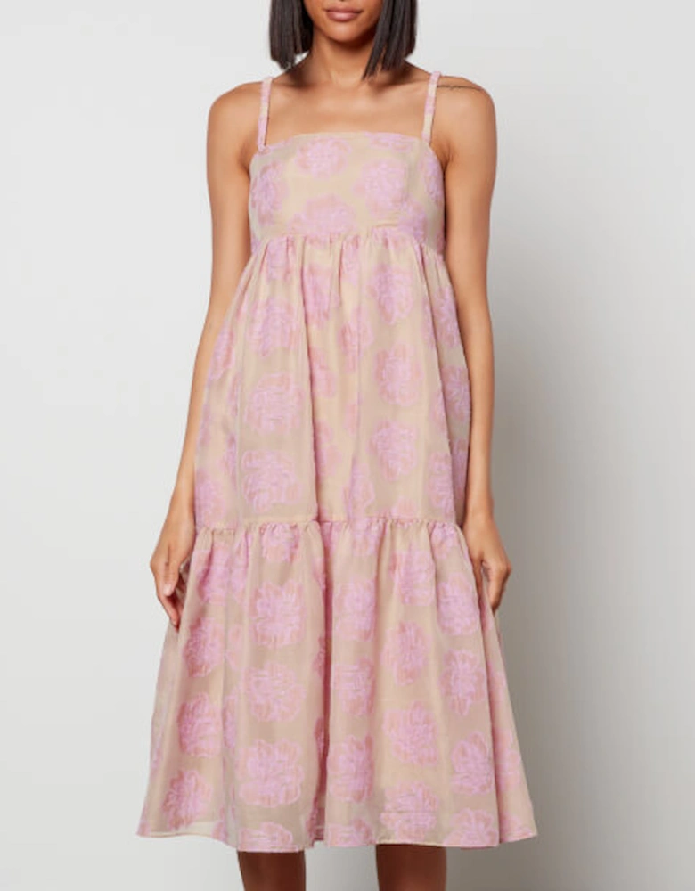 Women's Aviana Midi Dress - Big Pink Flower