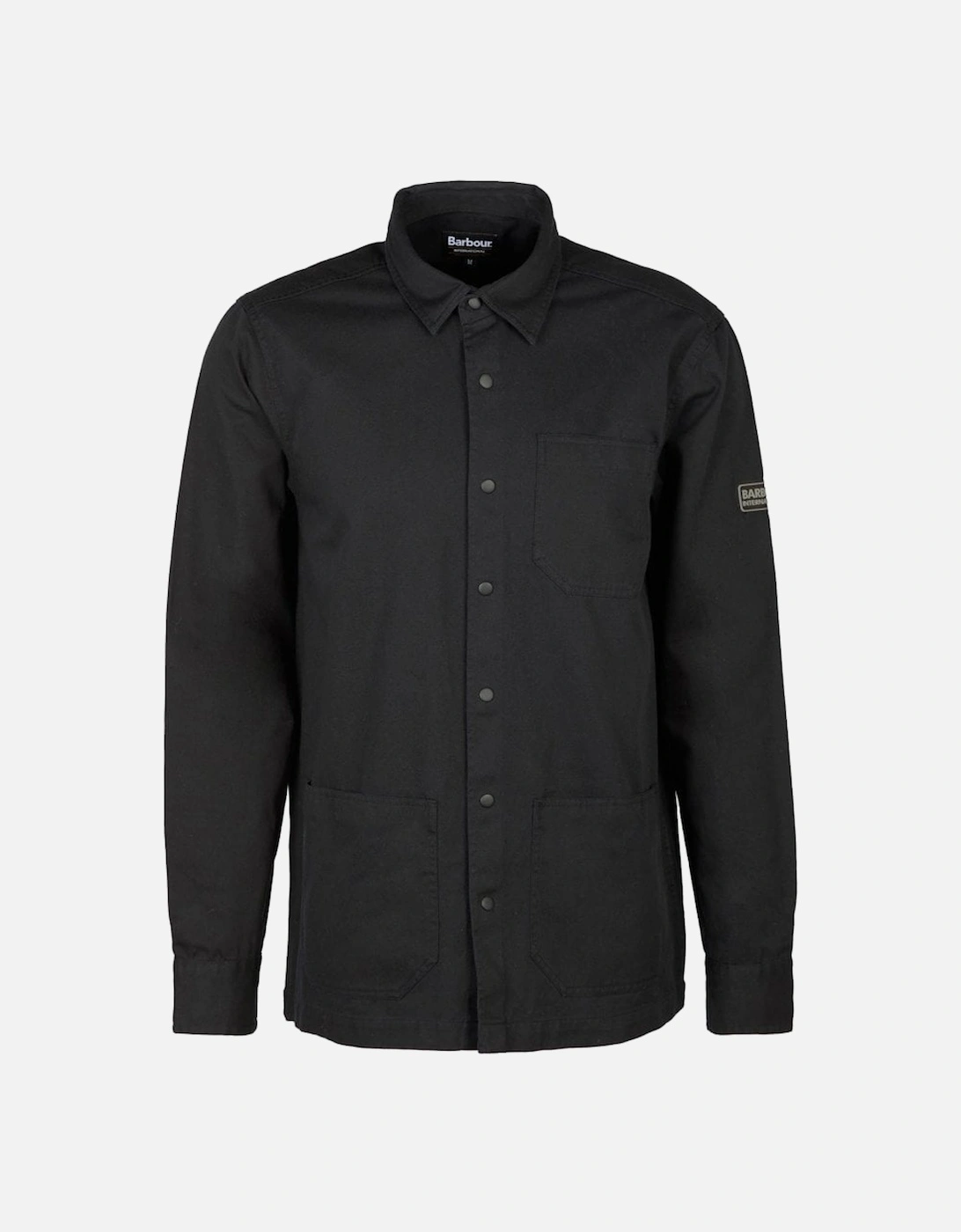 Black Cotton Patch Overshirt., 3 of 2