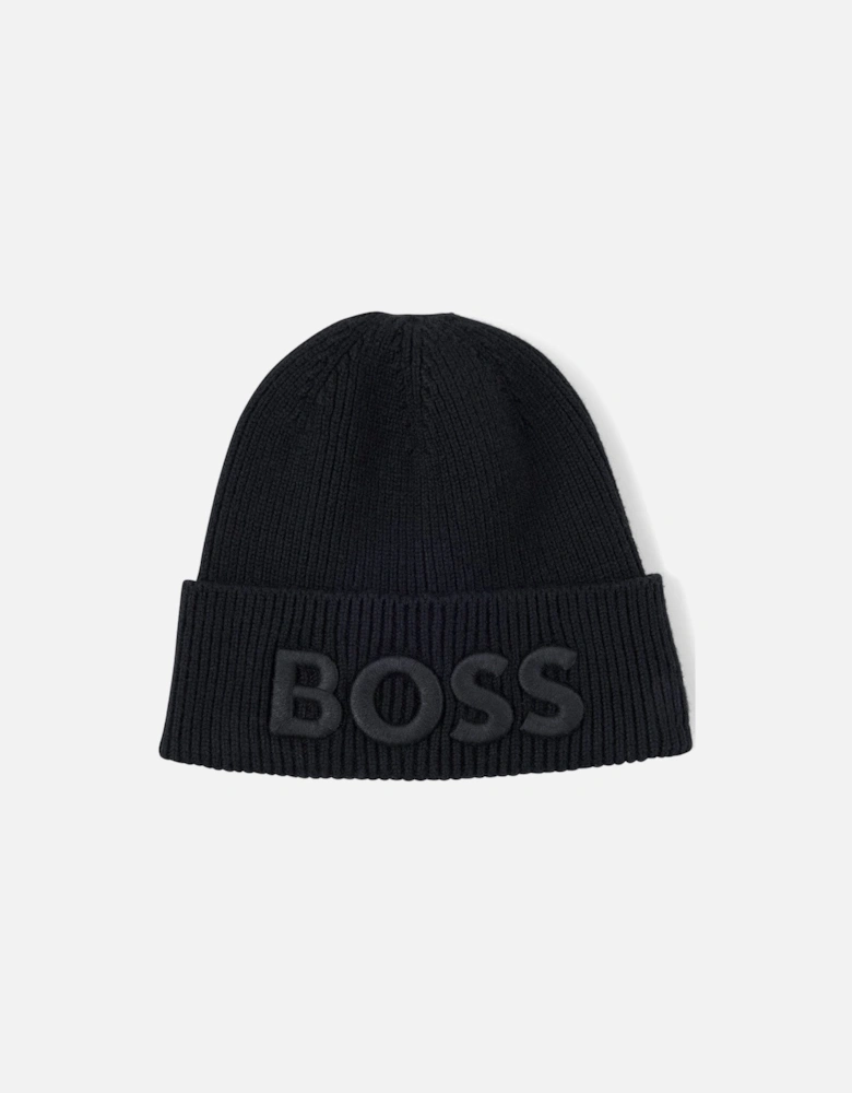 Men's Knitted Black Afox-1 Beanie Hat.