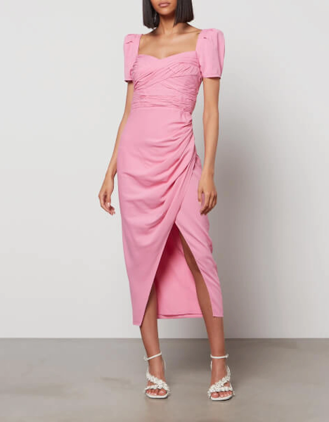 Self-Portrait Women's Stretch Crepe Wrap Midi Dress - Pop Pink - Self-Portrait - Home - Self-Portrait Women's Stretch Crepe Wrap Midi Dress - Pop Pink, 4 of 3