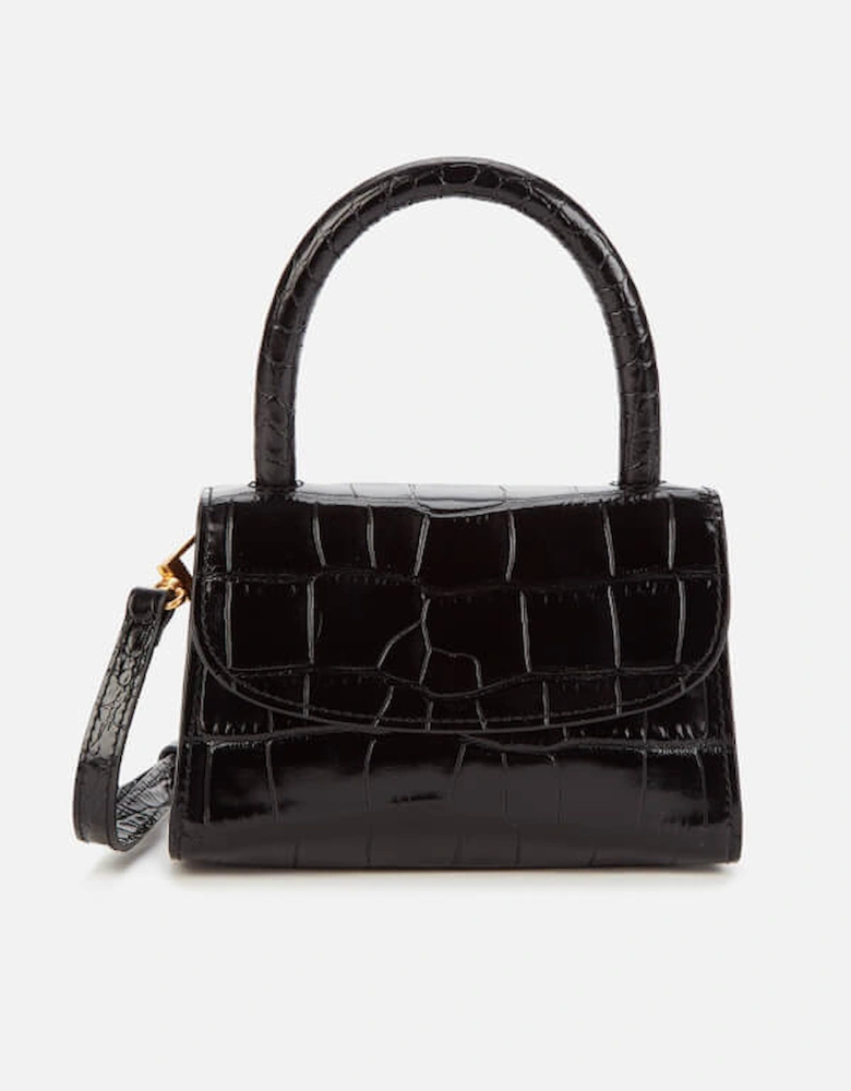 Women's Mini Croco Top Handle Bag - Black