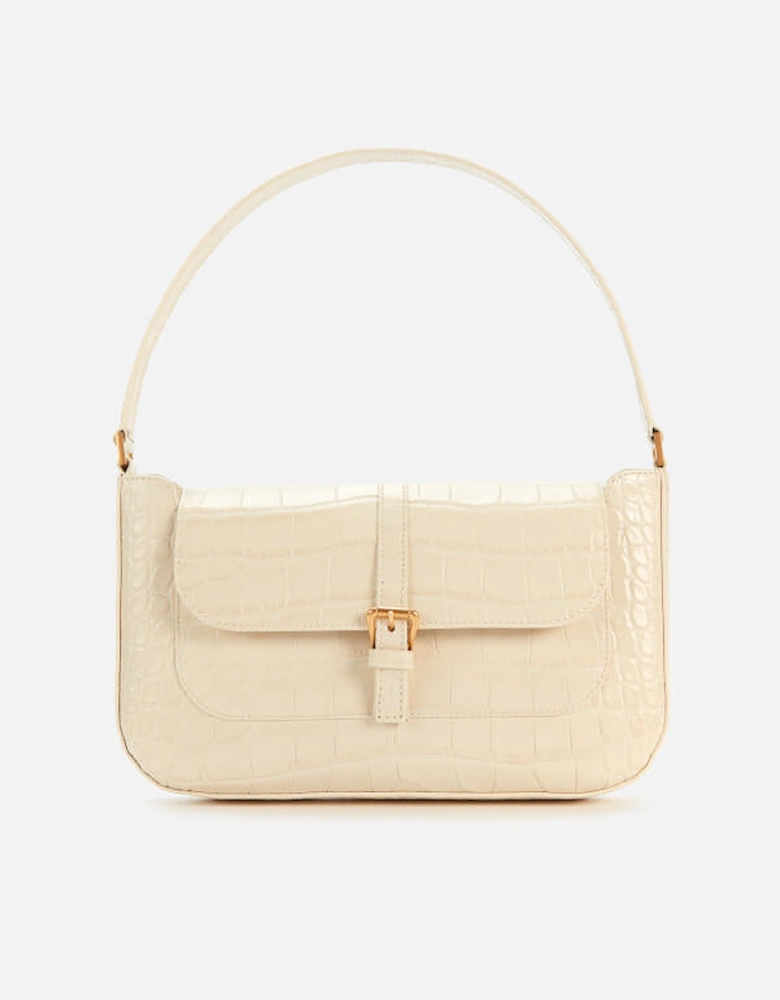 Women's Miranda Croco Shoulder Bag - Cream