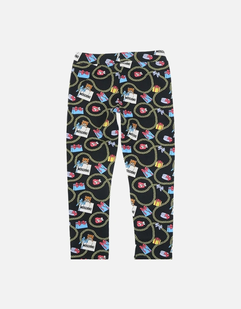 Girls Logo Print Pants Black